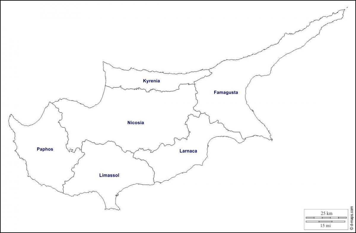 Mappa di Cipro contorno