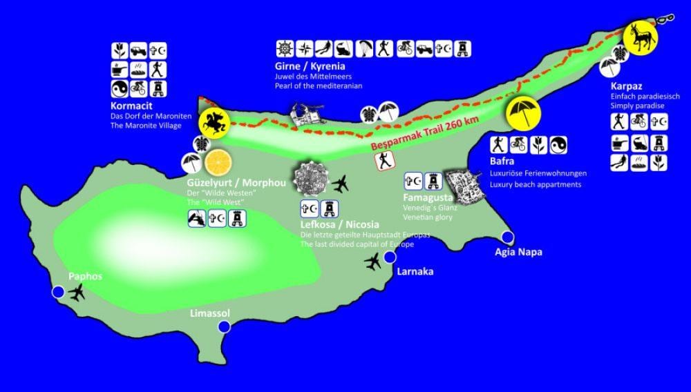 Cipro sentieri mappa