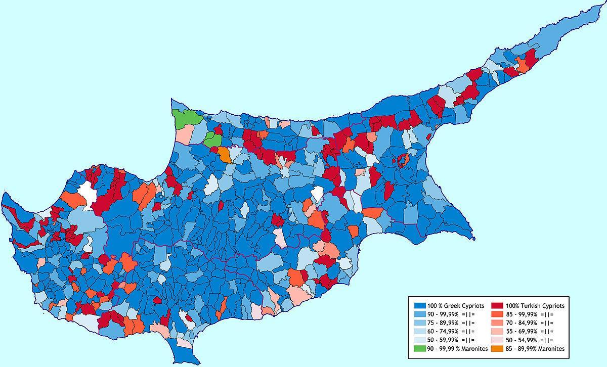 Mappa di Cipro etnica