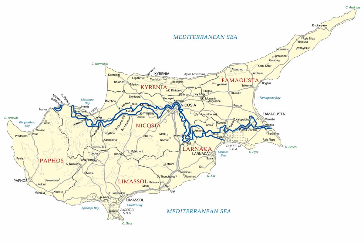 Mappa di Cipro offline