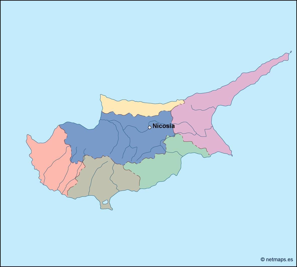 Mappa di Cipro vettoriale