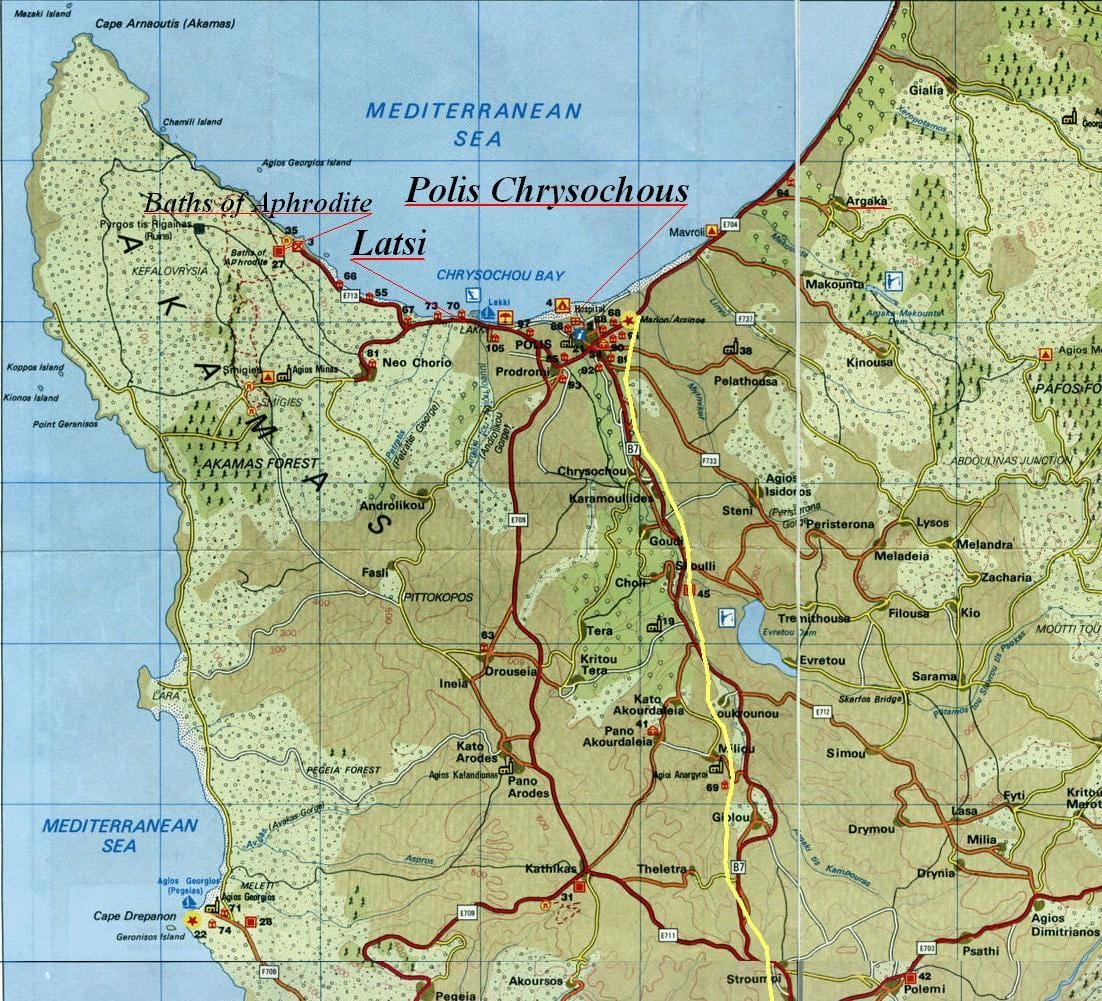 Mappa di latchi Cipro