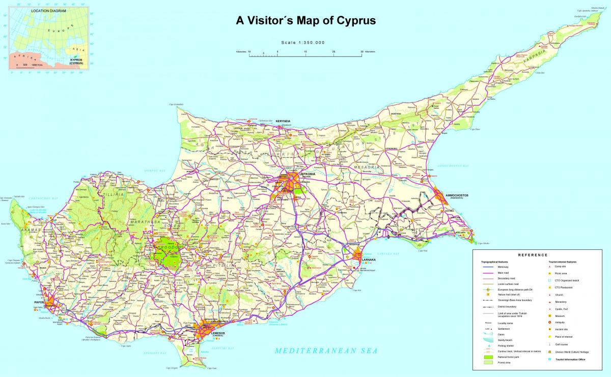 Mappa dettagliata Cipro