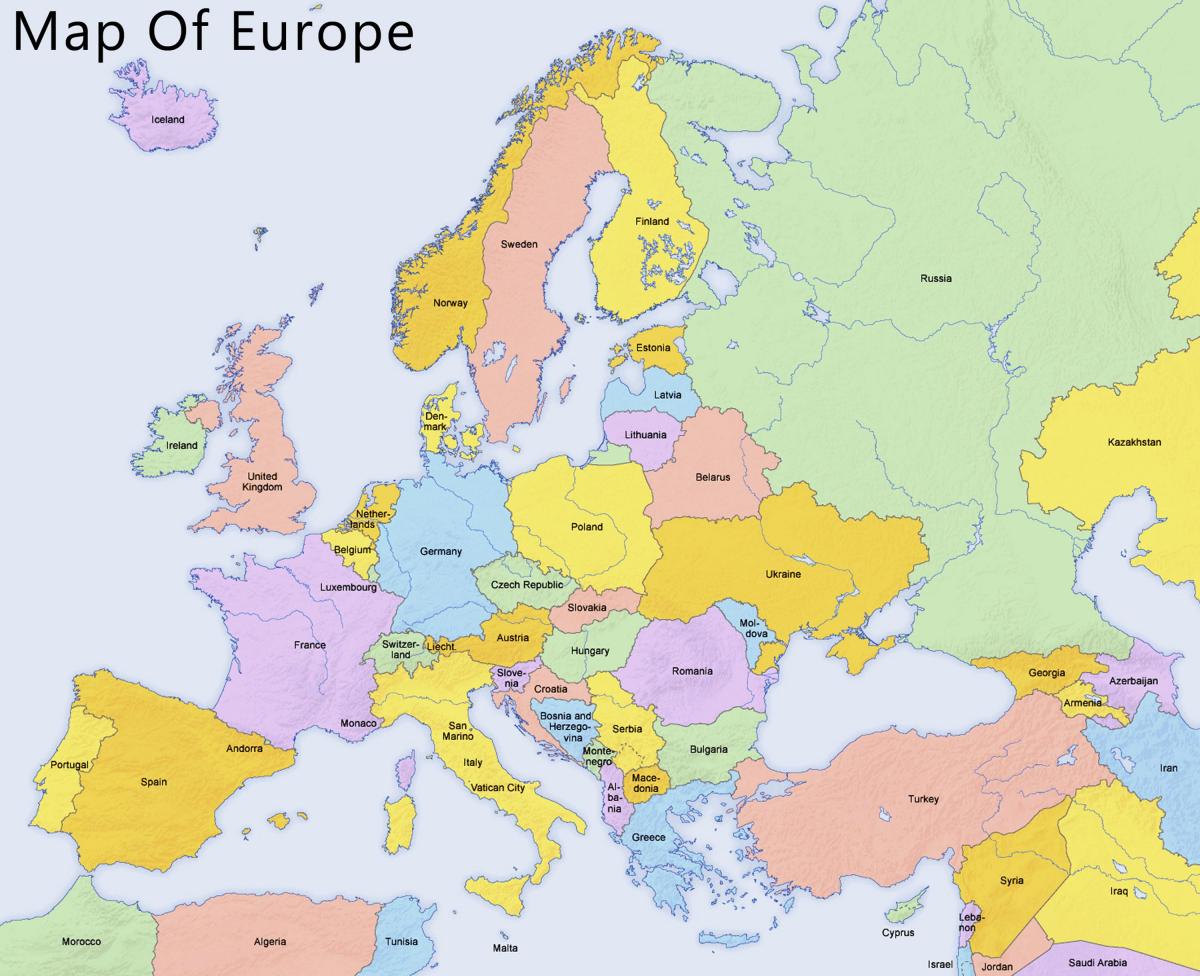 Mappa di Cipro e nei paesi limitrofi,