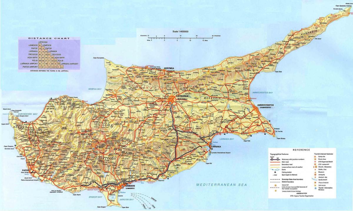 Cipro paese nella mappa del mondo