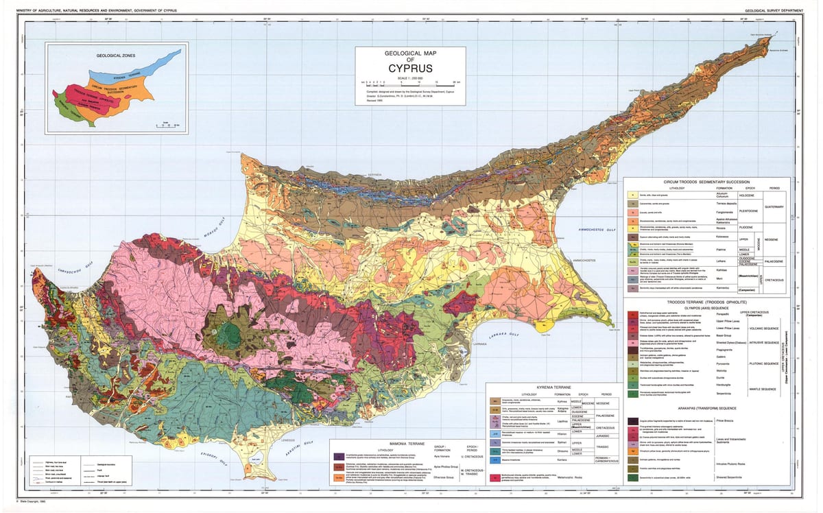 Cipro mappa geografica