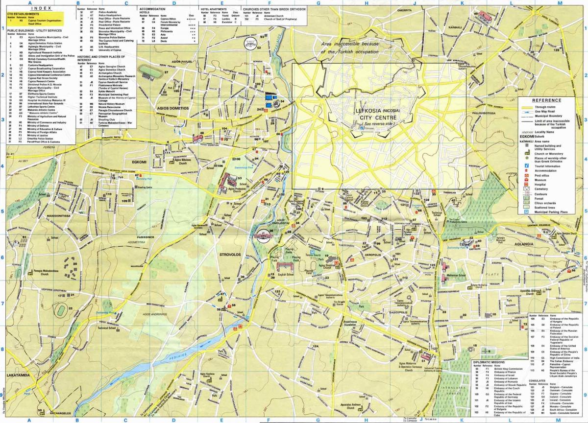 Mappa di nicosia Cipro