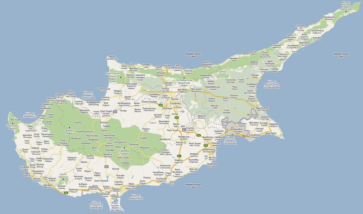 mappa stradale di peyia Cipro