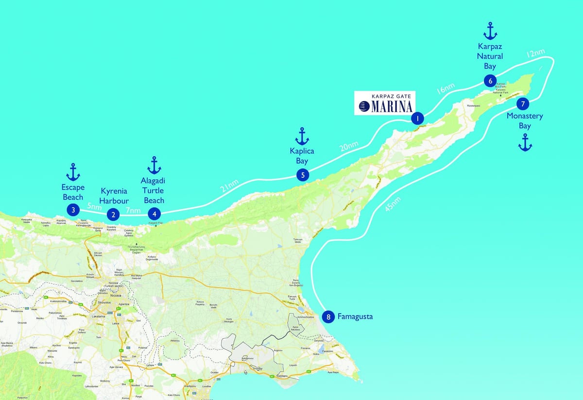Mappa di turtle beach Cipro