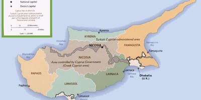 Mappa di Cipro confine