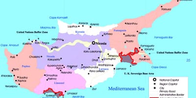 Mappa di Cipro città