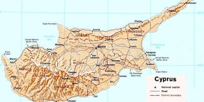 Mappa dettagliata dell'isola di Cipro
