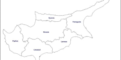 Mappa di Cipro contorno