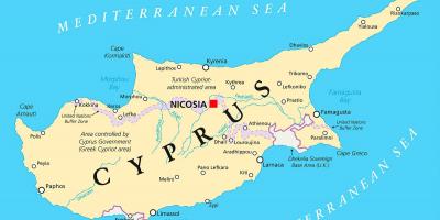 La mappa mostra Cipro