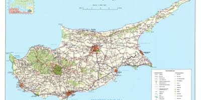 Mappa di Cipro di visite turistiche