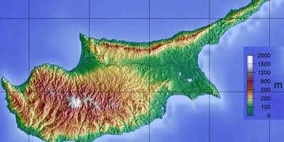 Mappa di Cipro montagne
