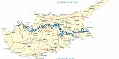 Mappa di spiaggia di nissi a Cipro